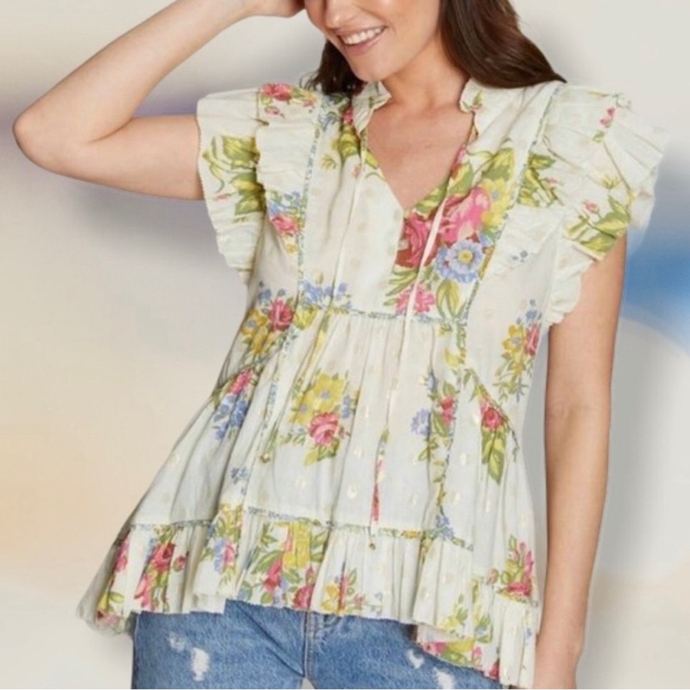 Love the Label Anthropologie Floral Boho Top